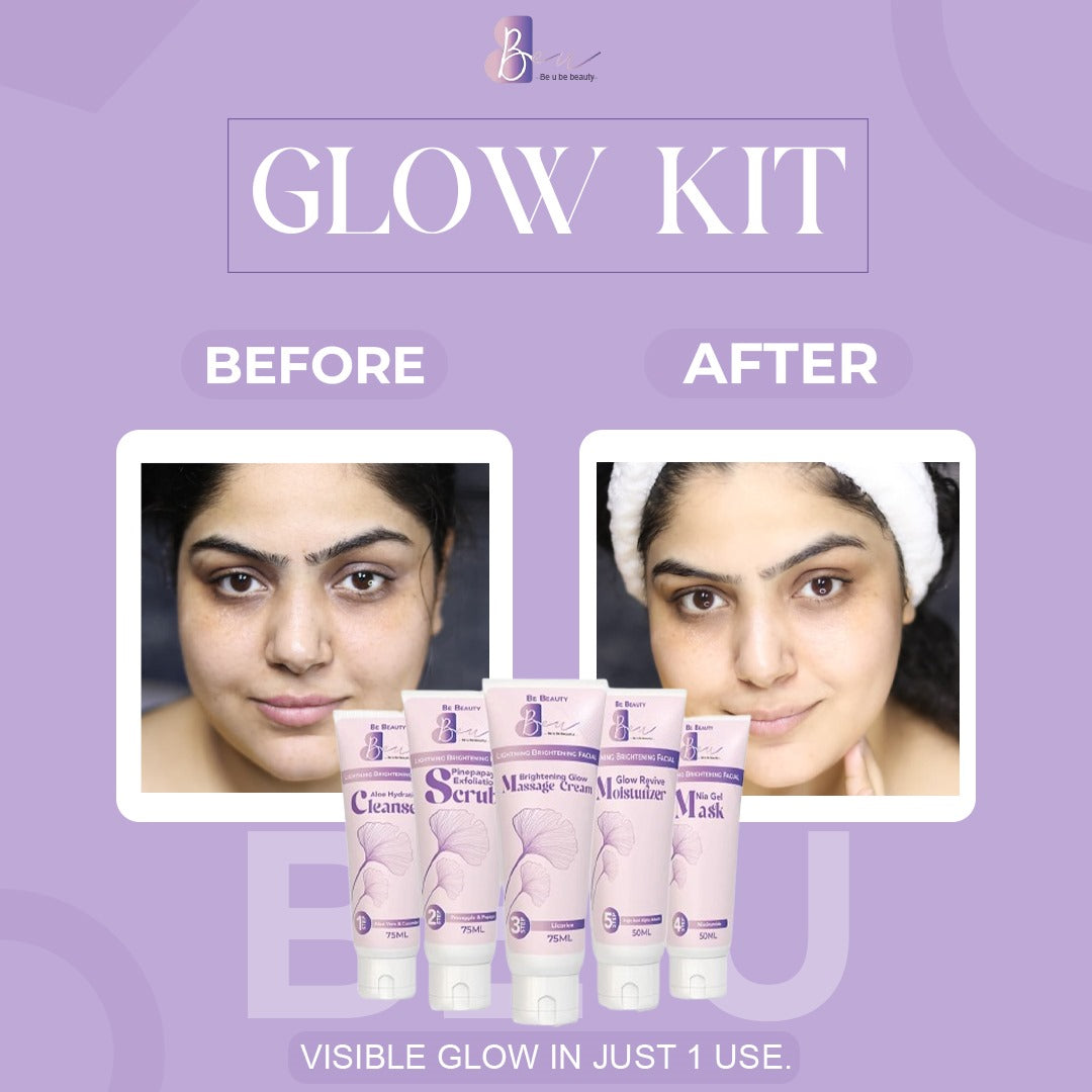 Beu Beauty 5-Step Glow Skincare Kit | Face Wash, Toner, Vitamin C Serum & Moisturizer